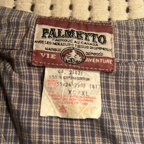 Palmetto 100% Cotton Button-Up Utility Vest – Blue Plaid Cotton - Picture 11 of 11
